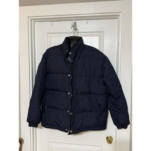 London Fog Limited Edition Mens Down Navy Puffer Jacket Size XL Zip With Snap
